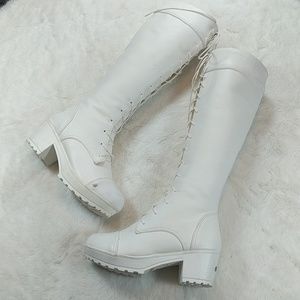white knee high boots costume